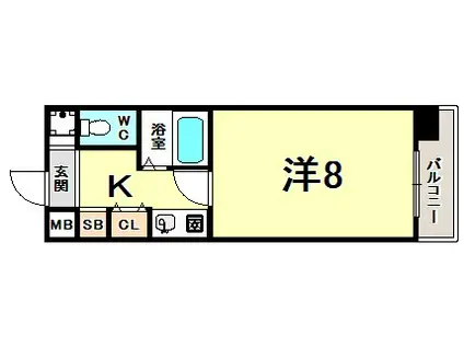 リーガル神戸元町(1K/4階)の間取り写真