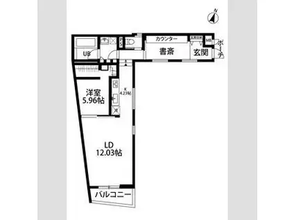 デコール代官山(1LDK/1階)の間取り写真