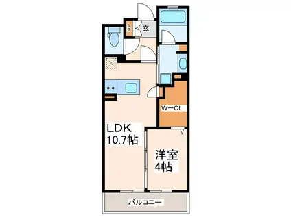 エイルマンション水道町IIロゼア(1LDK/10階)の間取り写真