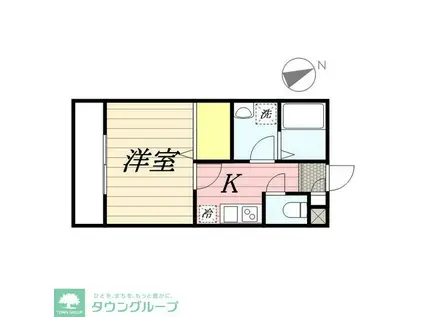 ミレーニア(1K/1階)の間取り写真