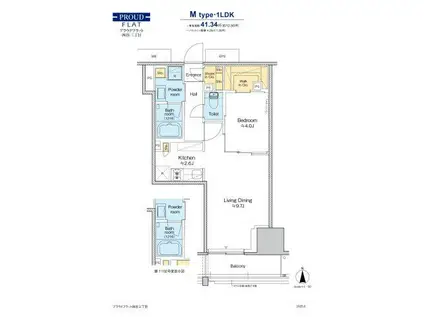プラウドフラット四谷三丁目(1LDK/8階)の間取り写真