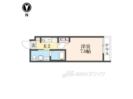 THECITYRESIDENCE京都吉祥(1K/1階)の間取り写真