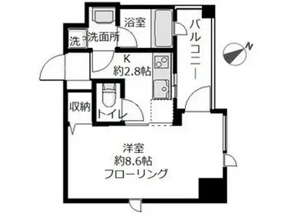 ロイジェント磯子(1K/2階)の間取り写真