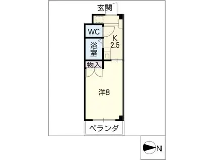 クレール楠(1K/1階)の間取り写真