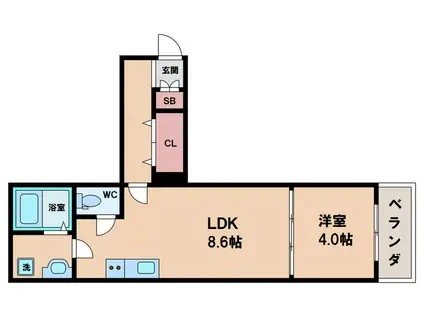 GRANDIR林寺(1LDK/2階)の間取り写真