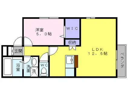 ＪＲ阪和線 鳳駅 徒歩7分 3階建 築12年(1LDK/3階)の間取り写真