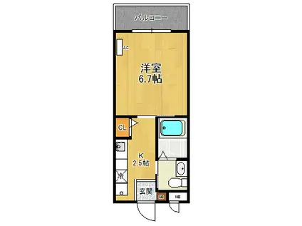 DOLCE AMARO (1K/3階)の間取り写真