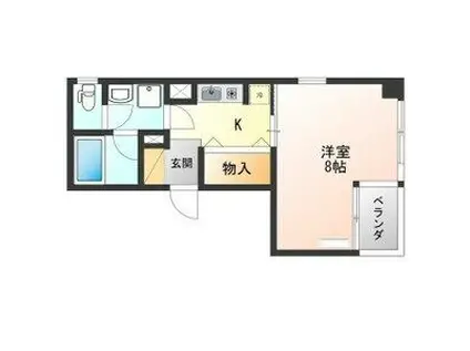 東口ハイツ 奇数階(1K/7階)の間取り写真