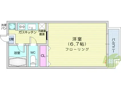 アルファネクスト東仙台(1K/1階)の間取り写真