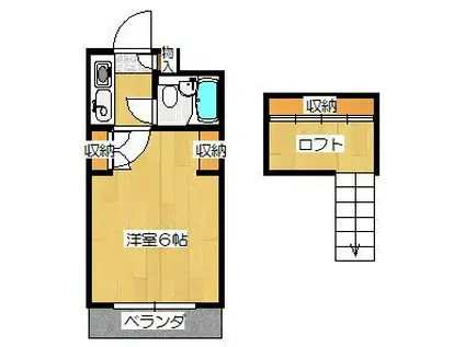 ジュネパレス津田沼第3(1K/1階)の間取り写真