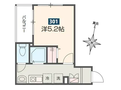 MELDIA矢部(1K/3階)の間取り写真