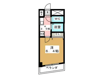 BERGE TOHKO(1K/3階)の間取り写真