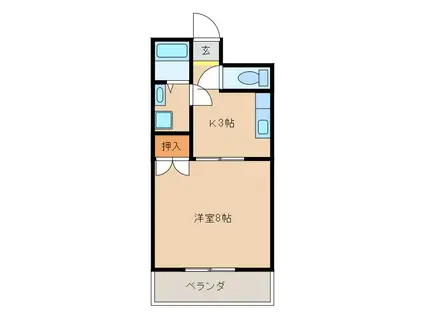 城南ウイング パートII(1K/1階)の間取り写真