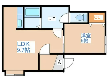 ティアナ壱番館(1LDK/3階)の間取り写真