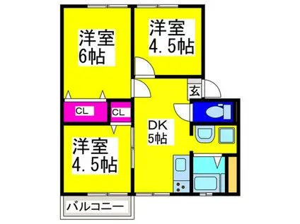 アーバン三宝(3DK/2階)の間取り写真