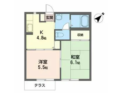 KENS HOUSE(2K/1階)の間取り写真