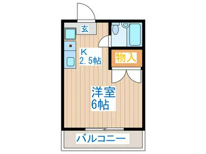 コーポサルビア(ワンルーム/2階)の間取り写真