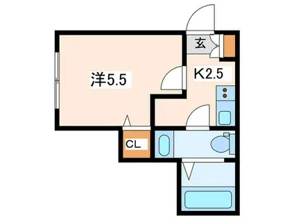 CENTER LAGOON 豆口台(1K/1階)の間取り写真