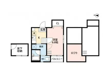 コンフォートベネフィス周船寺4(1K/1階)の間取り写真