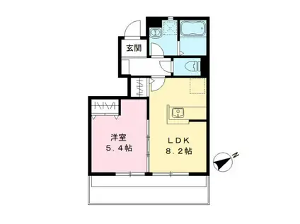 ルーチェソラーレ(1LDK/1階)の間取り写真