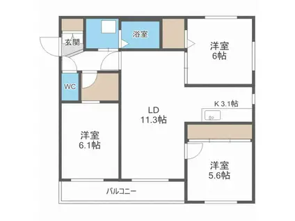 HOUSE OF MARQUIS X ハウスオブマーキス10(3LDK/3階)の間取り写真