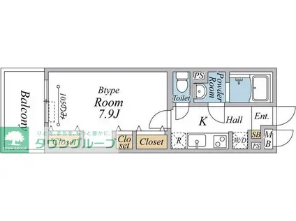 船橋市飯山満町2丁目工事(1K/1階)の間取り写真