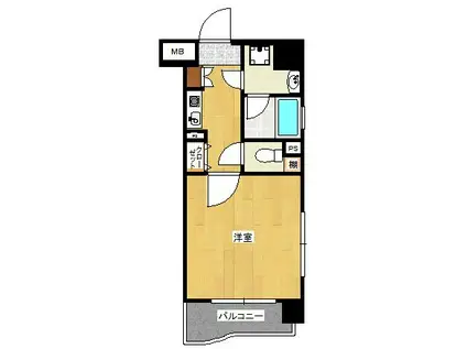 ロマネスク通町第2(1K/2階)の間取り写真
