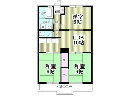ポートマンション・スマイル(3LDK/3階)の間取り写真