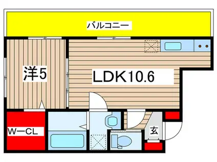 ミリアビタ大森台II(1LDK/3階)の間取り写真