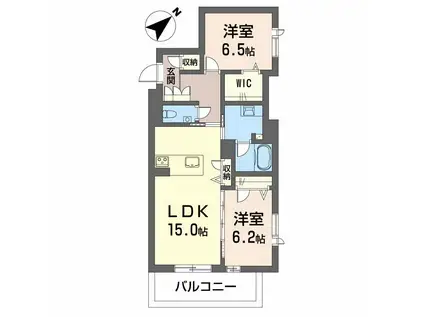 アンビエラ八事(2LDK/2階)の間取り写真