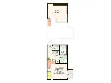 CEDARWOOD(1K/1階)の間取り写真