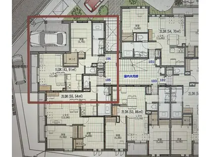 LBLIDGE MINAMINO(1LDK/1階)の間取り写真