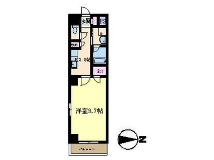 RIAS YOKOHAMA(1K/2階)の間取り写真