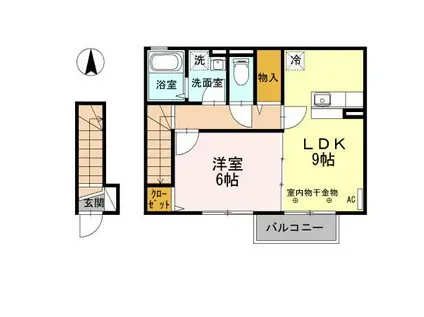 ラ・メゾン・シルフィード(1LDK/2階)の間取り写真