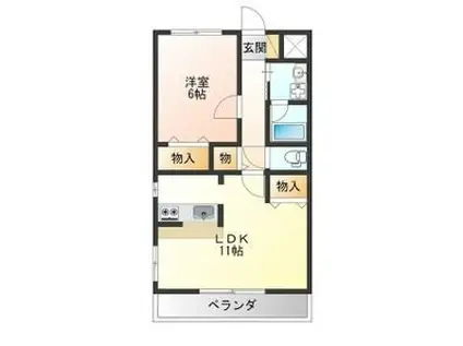 ベルタ カーサ(1LDK/1階)の間取り写真