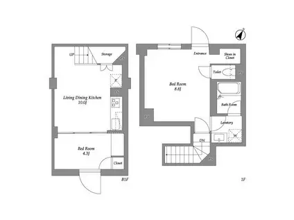 ザ・レジデンス用賀(2LDK/1階)の間取り写真