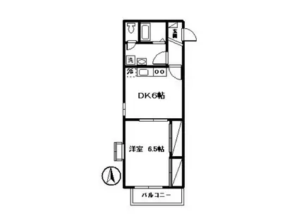 セピアコート(1DK/2階)の間取り写真