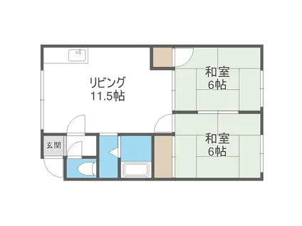 アーバンハウスⅠ(2LDK/1階)の間取り写真