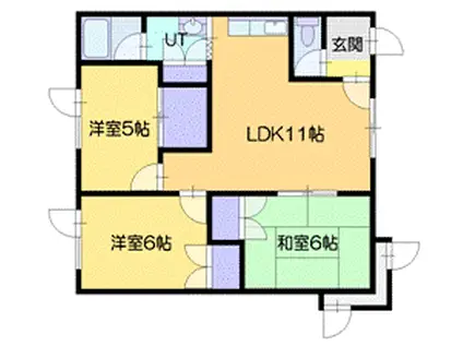 めぐみのハイム(3LDK/2階)の間取り写真