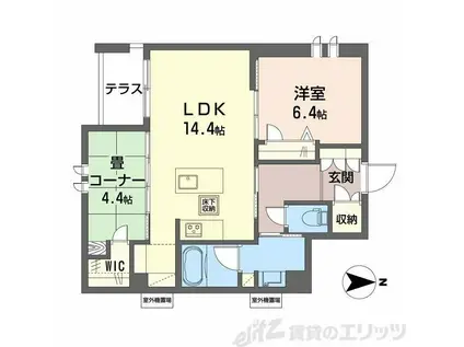 メゾンオリーブIII(2LDK/1階)の間取り写真
