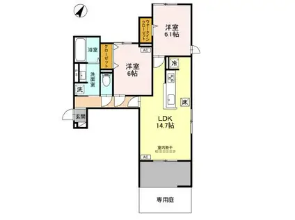 STグランツ(2LDK/1階)の間取り写真