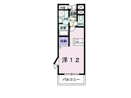 カーサ・セレーノ(ワンルーム/2階)の間取り写真