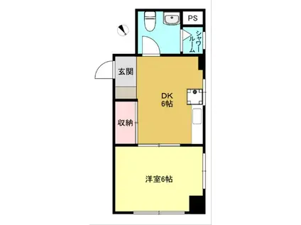 キャッスル日吉(1DK/2階)の間取り写真