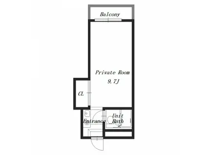 弁天マンション(1K/4階)の間取り写真