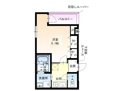 フジパレス豊里中央公園I番館(1K/1階)の間取り写真