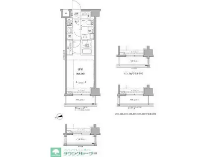 RELUXIA GRANDE川崎(1K/6階)の間取り写真