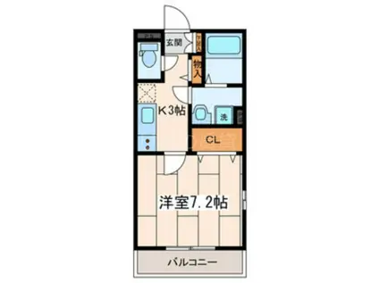 アムール福(1K/1階)の間取り写真