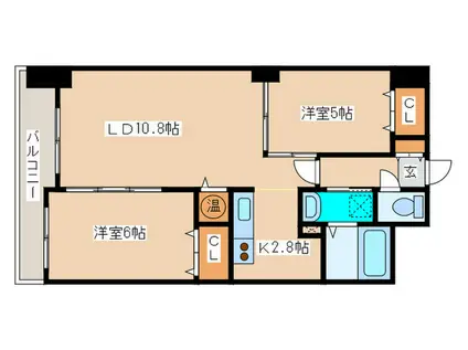モデナ山鼻(2LDK/8階)の間取り写真