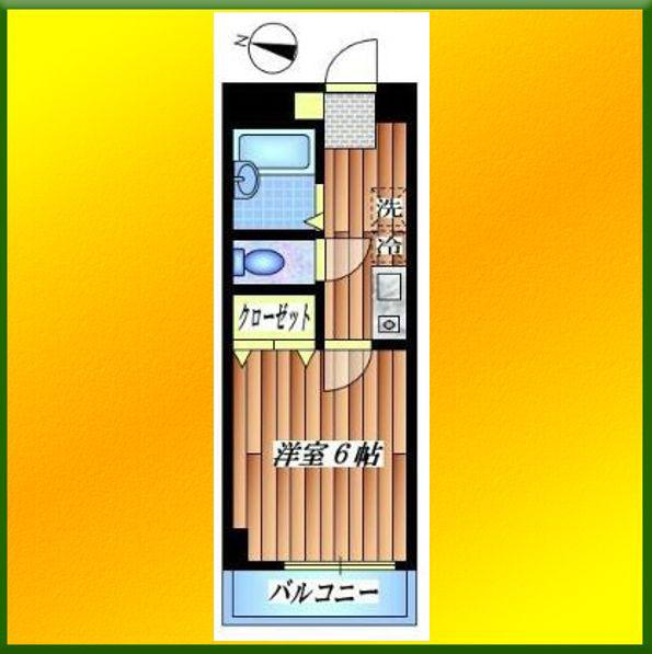 シャインハイツ秋津(1K/3階)の間取り写真
