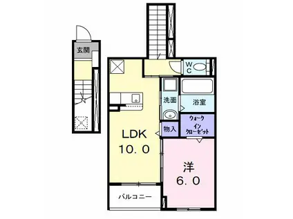 AZガーデン・ソレイユ(1LDK/2階)の間取り写真